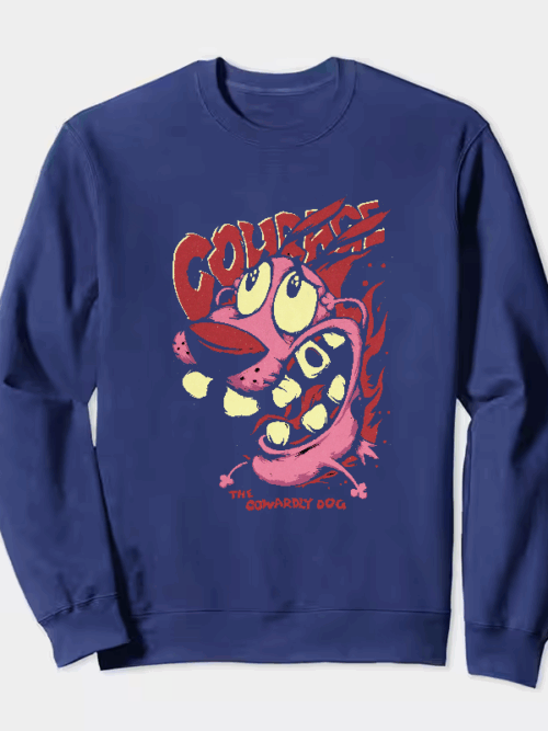 Mad Dog Mode Courage Cowardly Dog Crewneck Sweatshirt