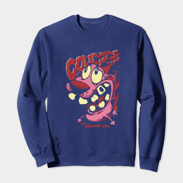 Mad Dog Mode Courage Cowardly Dog Crewneck Sweatshirt