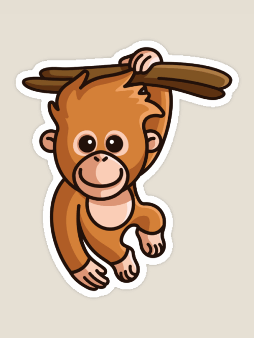 Majestic Orangutan Wild Ape Sticker