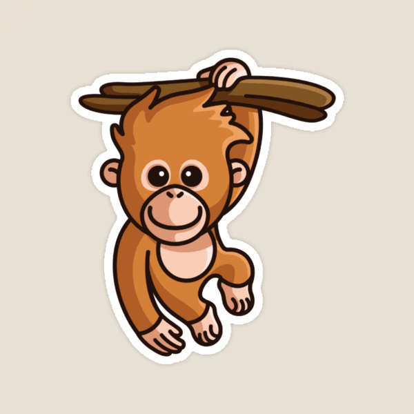 Majestic Orangutan Wild Ape Sticker Majestic Orangutan Wild Ape Sticker