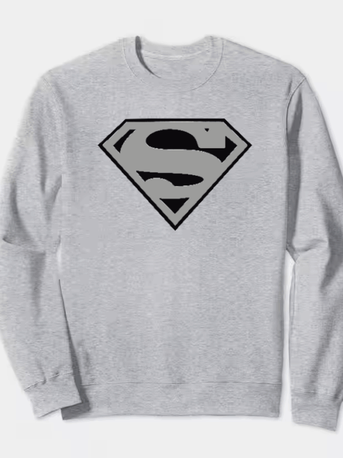 Man of Steel Silver Superman Emblem Crewneck Sweatshirt