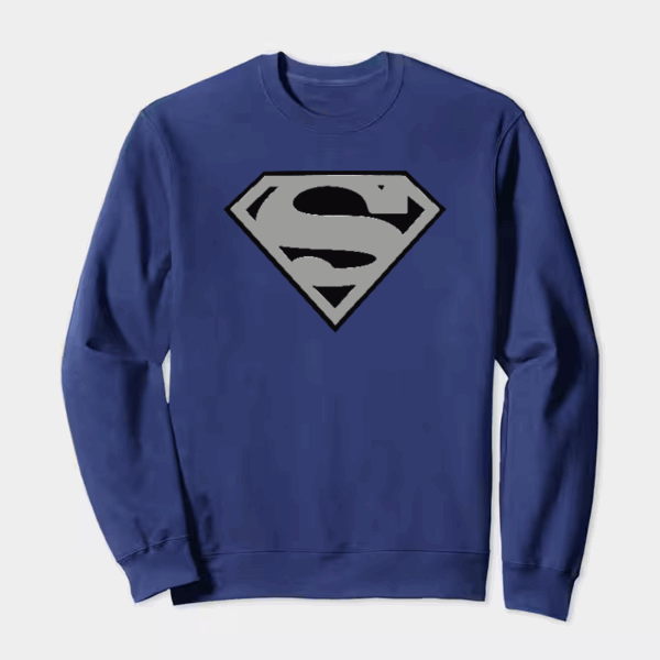 Man of Steel Silver Superman Emblem Crewneck Sweatshirt