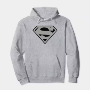 Man of Steel Silver Superman Emblem Hoodie