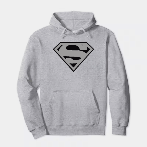Man of Steel Silver Superman Emblem Hoodie