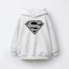Man of Steel Silver Superman Emblem Kids Hoodie
