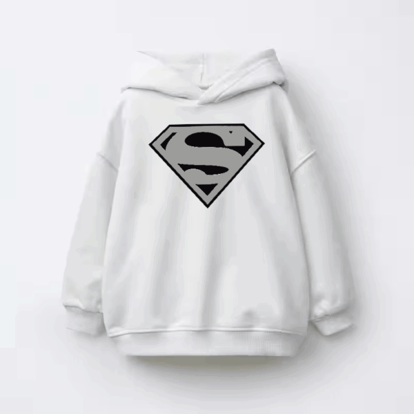 Man of Steel Silver Superman Emblem Kids Hoodie