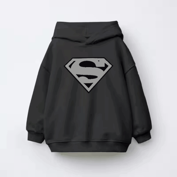 Man of Steel Silver Superman Emblem Kids Hoodie