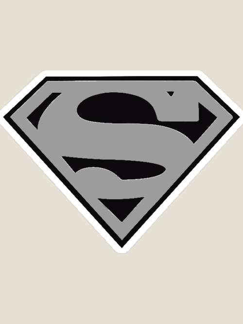 Man of Steel Silver Superman Emblem Sticker