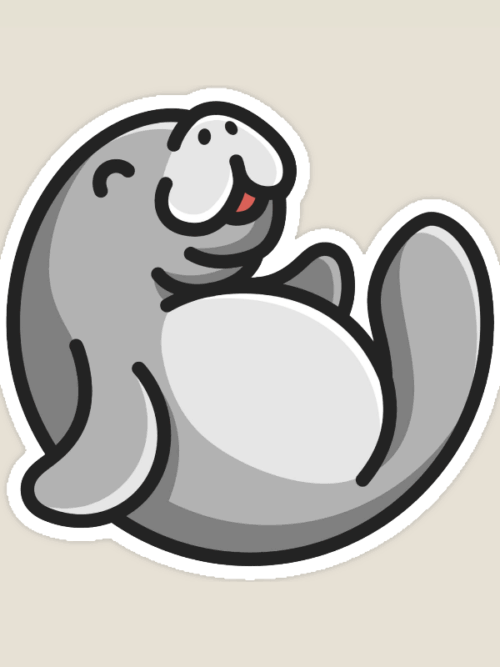 Manatee Bliss Ocean Lover Sticker