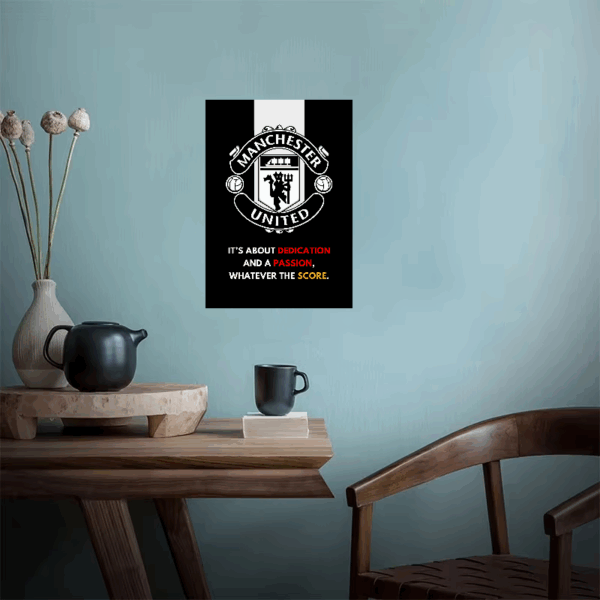Manchester United Black Dedication Passion Score Poster