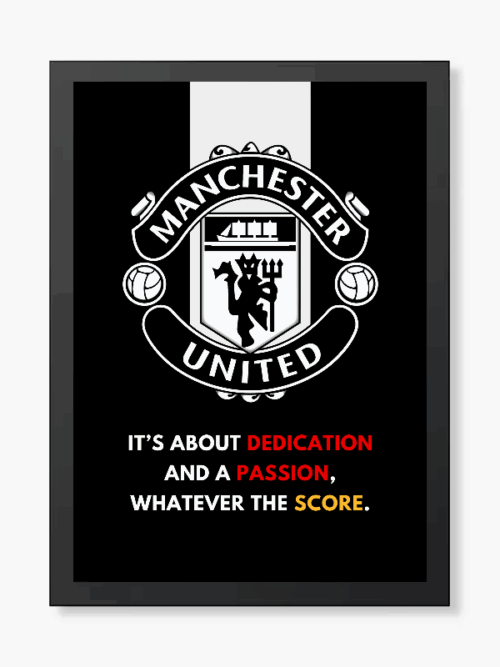 Manchester United Black Dedication Passion Score Poster
