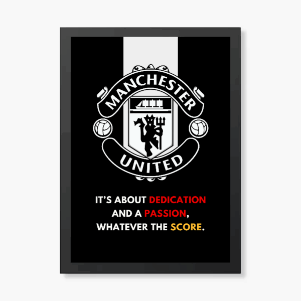 Manchester United Black Dedication Passion Score Poster