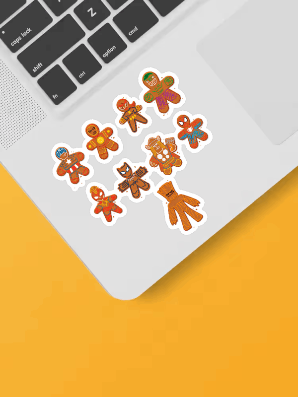 Marvel Avengers Gingerbread Lineup Sticker Marvel Avengers Gingerbread Lineup Sticker