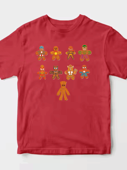 Men’s Marvel Avengers Gingerbread Lineup Unisex T-Shirt