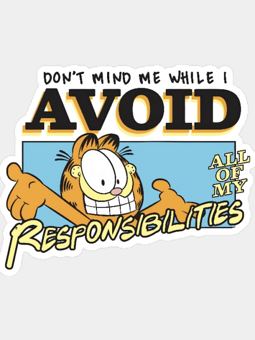 Master of Avoiding Responsibilities Garfield Sticker