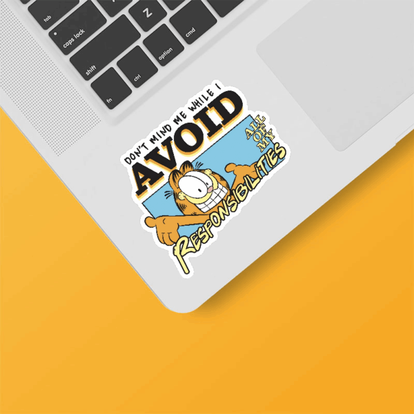 Master of Avoiding Responsibilities Garfield Sticker Master of Avoiding Responsibilities Garfield Sticker