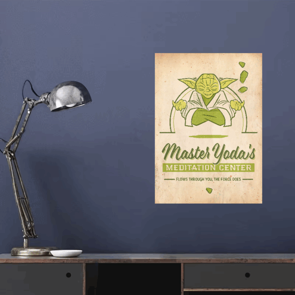 Master Yoda Meditation Center Vintage Star Wars Poster