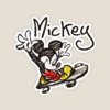 Mickey Mouse Skating Retro Fun Cartoon Artwork Sticker