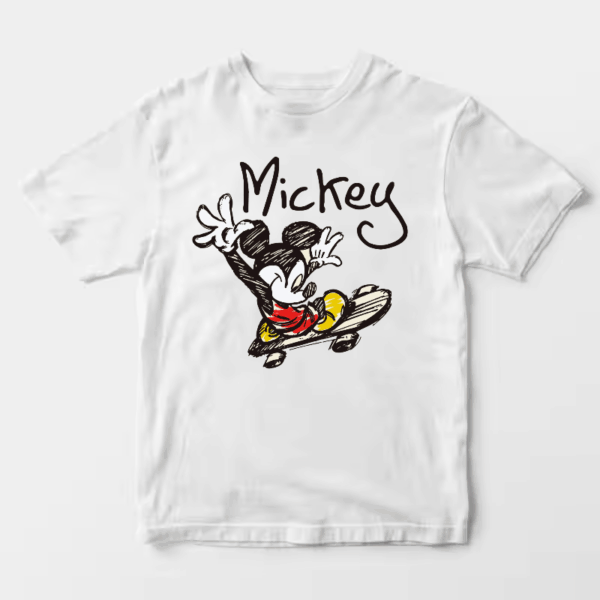 Mickey Mouse Skating Retro Fun Cartoon Artwork Unisex T-Shirt
