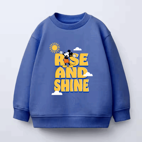 Mickey Says Good Morning World Crewneck Sweatshirt