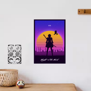 Mikasa Ackerman Synthwave Warrior Attack on Titan Poster