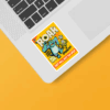 Mike and Sully Roar Retro Monsters University Poster Sticker