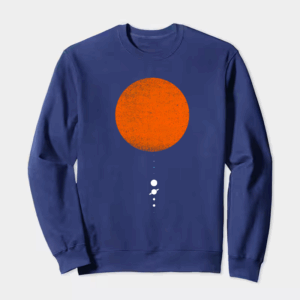 Minimal Solar System Modern Space Crewneck Sweatshirt