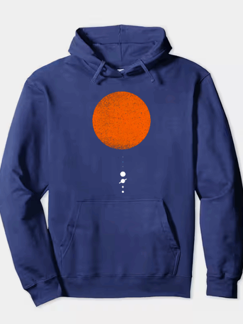 Minimal Solar System Modern Space Hoodie