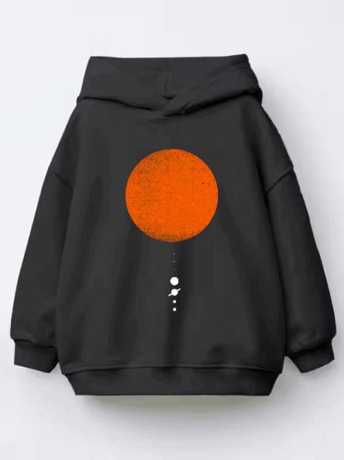 Minimal Solar System Modern Space Kids Hoodie