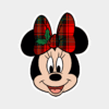 Minnie Mouse Christmas Bow – Holly Plaid Disney Holiday Sticker