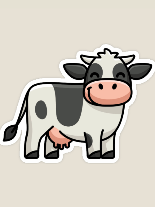 Moo Vibes Farm Life Cow Sticker