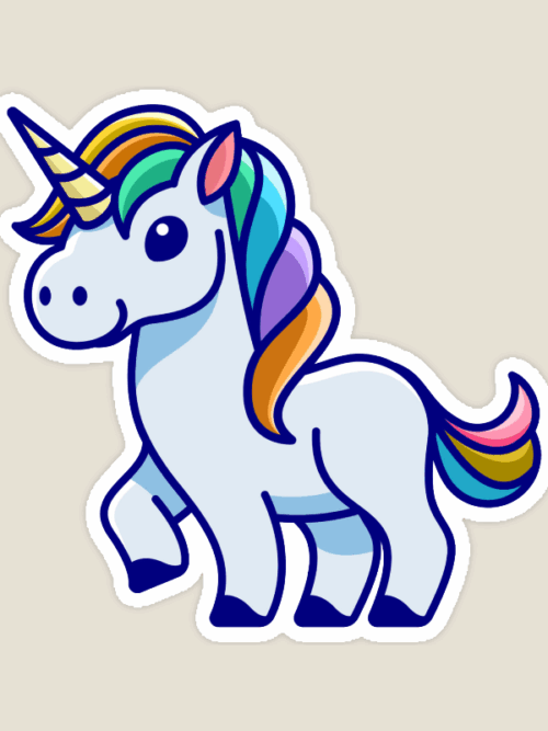 Mythical Rainbow Unicorn Sticker