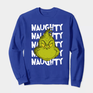 Naughty Grinch Vibes – Dr. Seuss Mischief Holiday Crewneck Sweatshirt