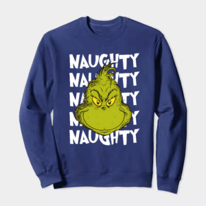 Naughty Grinch Vibes – Dr. Seuss Mischief Holiday Crewneck Sweatshirt