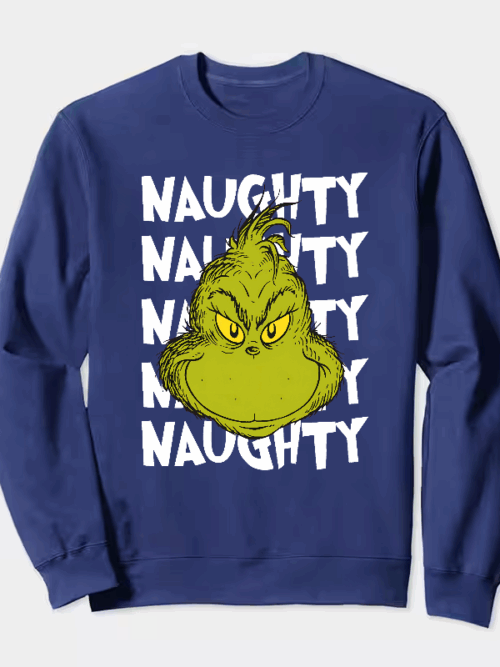 Naughty Grinch Vibes – Dr. Seuss Mischief Holiday Crewneck Sweatshirt