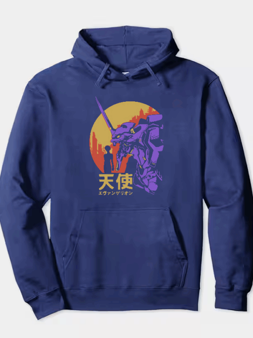 Neon Genesis Evangelion Retro Vintage Anime Hoodie