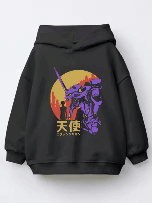 Neon Genesis Evangelion Retro Vintage Anime Kids Hoodie
