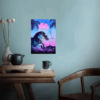 Neon Surge of The Great Wave Retro Aesthetic Poster