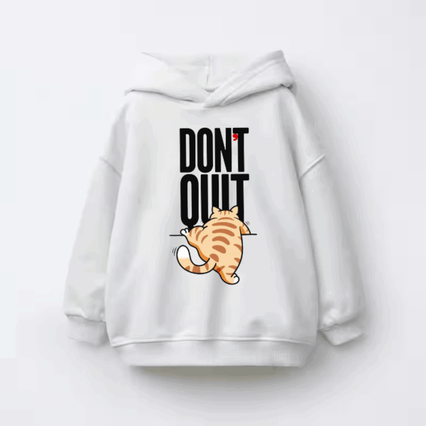 Never Give Up Furry Cat Kids Hoodie