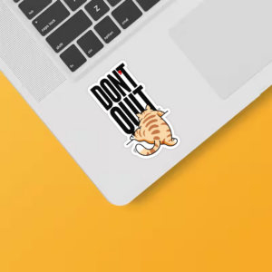 Never Give Up Furry Cat Sticker