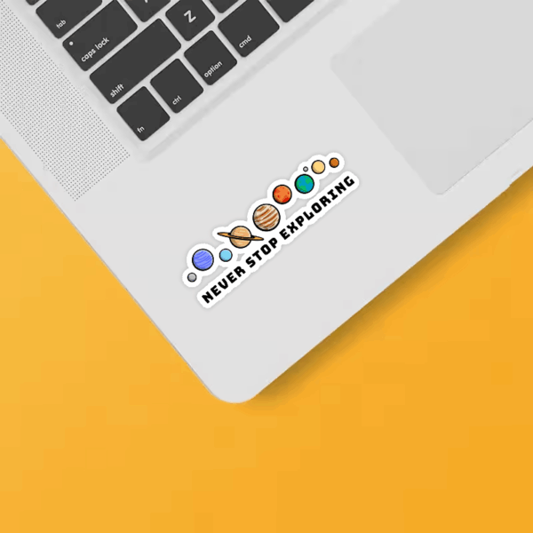 Never Stop Exploring Planetary Wanderer Cosmic Sticker