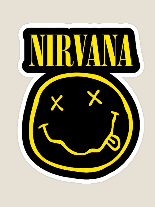 Nirvana Yellow Smiley Face – Iconic Rock Band Sticker