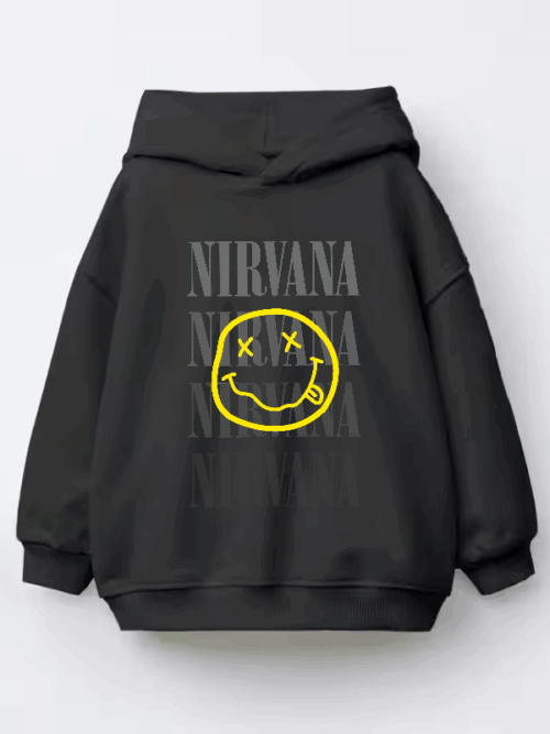 Nirvana Yellow Smiley Kids Hoodie