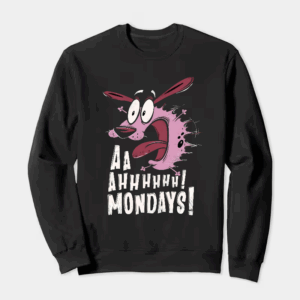 No Mondays Courage Cowardly Dog Crewneck Sweatshirt