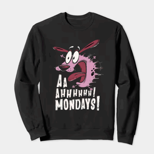 No Mondays Courage Cowardly Dog Crewneck Sweatshirt