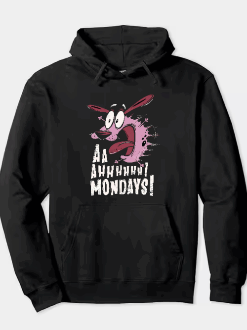 No Mondays Courage Cowardly Dog Hoodie