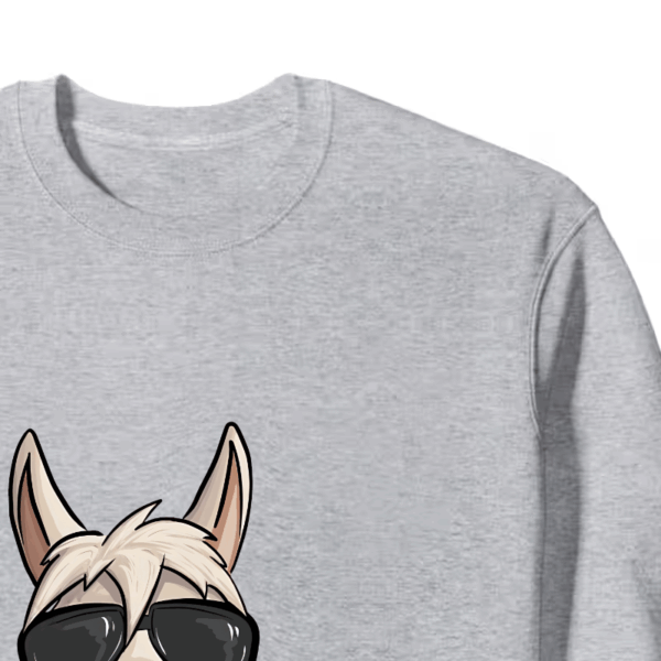 No ProbLlama Funky Alpaca Hipster Llama With Glasses Crewneck Sweatshirt
