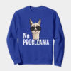 No ProbLlama Funky Alpaca Hipster Llama With Glasses Crewneck Sweatshirt