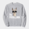 No ProbLlama Funky Alpaca Hipster Llama With Glasses Crewneck Sweatshirt