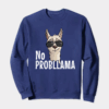 No ProbLlama Funky Alpaca Hipster Llama With Glasses Crewneck Sweatshirt